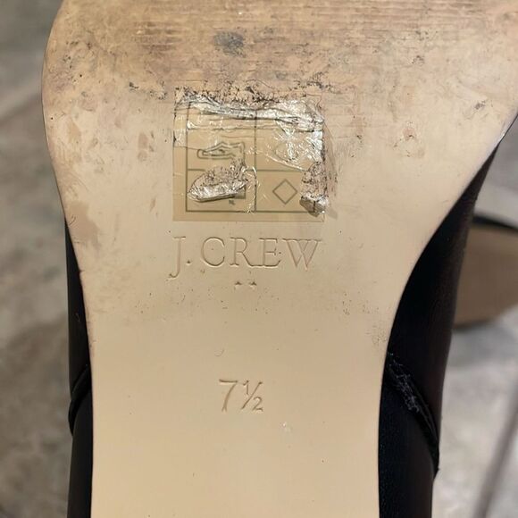 J. Crew Rory Black Leather Heeled Ankle Boots Womens Size 7.5 AR846 - Picture 2 of 12